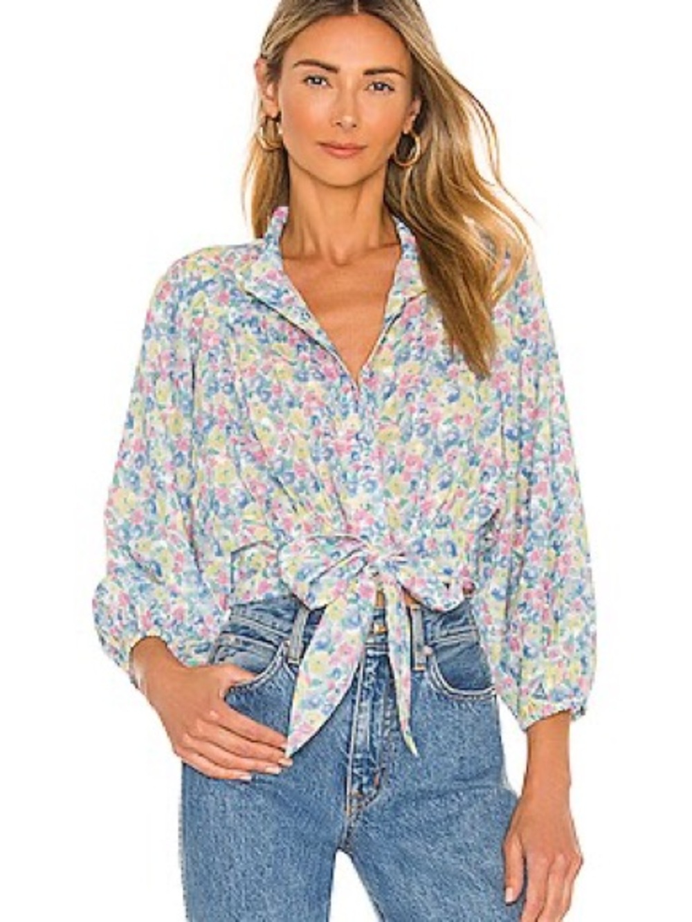 LOVESHACKFANCY Triste Crop Top in Rainbow Blast